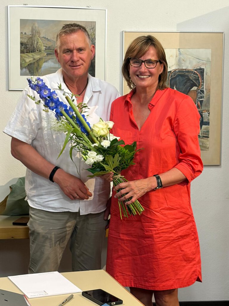 Ortsverbandsvorsitzender Bernhard Liesaus und Kreisverbandsvorsitzende Katrin Schütz